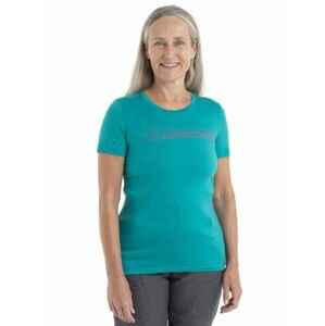 ICEBREAKER Wmns Merino 150 Tech Lite II SS T CampingLines, Flux Green velikost: XL