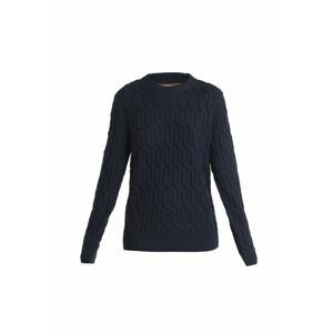 ICEBREAKER Wmns Merino Cable Knit Crewe Sweater, Midnight Navy velikost: XS