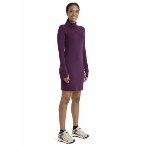 ICEBREAKER Wmns Merino 260 Granary LS Half Zip Tee Dress, Nightshade velikost: M