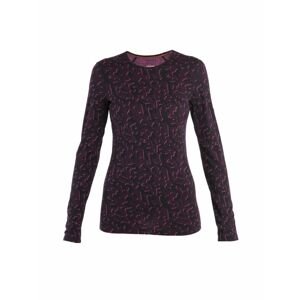 ICEBREAKER Wmns Merino 200 Oasis LS Crewe Macro Camo, Tempo/Black/Nightshad/Aop velikost: S