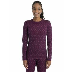 ICEBREAKER Wmns Merino 200 Oasis LS Crewe First Snow, Nightshade/Tempo/Aop velikost: M