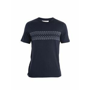 ICEBREAKER Mens Merino 150 Tech Lite II SS T FirstSnowStr, Midnight Navy velikost: L