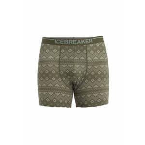 ICEBREAKER Mens Merino 150 Anatomica Boxers First Snow, Loden/Snow/Aop velikost: L