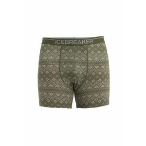 ICEBREAKER Mens Merino 150 Anatomica Boxers First Snow, Loden/Snow/Aop velikost: XXL