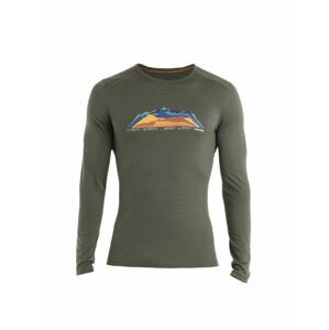 ICEBREAKER Mens Merino 200 Oasis LS Crewe 7 Mountain Tops, Loden velikost: L