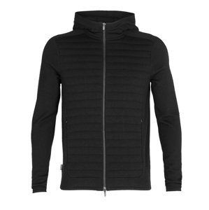 pánský merino svetr ICEBREAKER Mens ZoneKnit Insulated LS Zip Hoodie, Black velikost: M