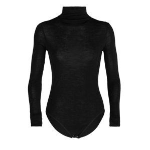 dámské merino triko dlouhý rukáv  ICEBREAKER Wmns Queens LS High Neck Bodysuit, Black velikost: M