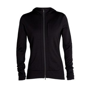 dámská merino mikina ICEBREAKER Wmns Quantum III LS Zip Hood, Black velikost: M