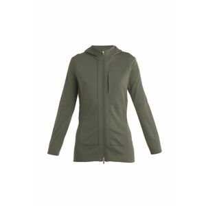 ICEBREAKER Wmns Quantum III LS Zip Hood, Loden velikost: L