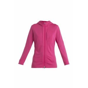 ICEBREAKER Wmns Quantum III LS Zip Hood, Tempo/Electron Pink velikost: S