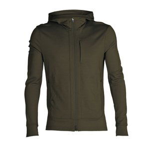 pánská merino mikina ICEBREAKER Mens Quantum III LS Zip Hood, Loden velikost: M