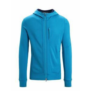 ICEBREAKER Mens Quantum III LS Zip Hoodie, Geo Blue/Royal Navy velikost: M