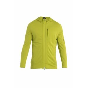 ICEBREAKER Mens Quantum III LS Zip Hood, Bio Lime/Loden velikost: L