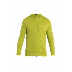 ICEBREAKER Mens Quantum III LS Zip Hood, Bio Lime/Loden velikost: XL