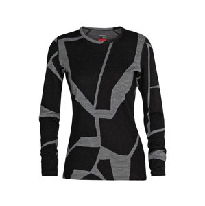 dámské merino triko dlouhý rukáv  ICEBREAKER Wmns 250 Vertex LS Crewe  Landscapes, Black/J velikost: M