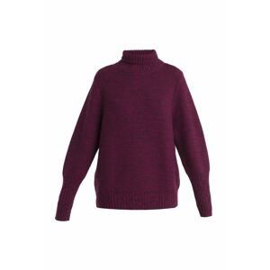 ICEBREAKER Wmns Seevista Funnel Neck Sweater, Nightshade/Electron Pink velikost: XS