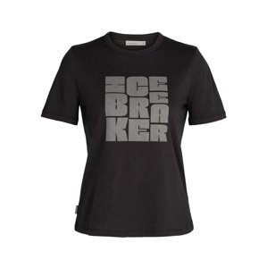 dámské merino triko krátký rukáv ICEBREAKER Wmns Central SS Tee Type Stack, Black velikost: XL