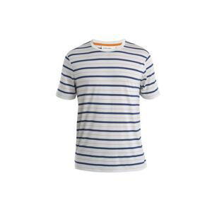 ICEBREAKER Mens Wave SS Tee Stripe, Ecru Heather/Rlnavy/Praline velikost: L