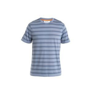 ICEBREAKER Mens Wave SS Tee Stripe, Kyanite/Dawn/Snow velikost: XXL