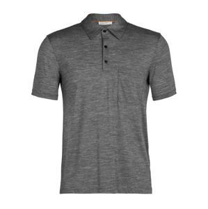 pánské merino polo triko ICEBREAKER Mens Drayden SS Polo, Gritstone Heather velikost: XL