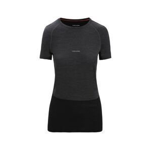 ICEBREAKER Wmns 125 ZoneKnit SS Crewe, Jet Heather/Black/Metro Heather velikost: XS