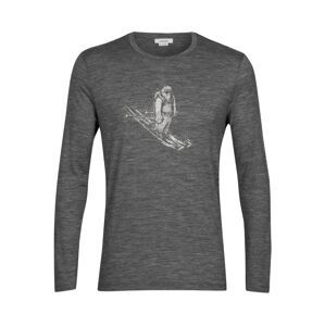 pánské triko dlouhý rukáv ICEBREAKER Mens Tech Lite II LS Tee Skiing Yeti, Gritstone HTHR velikost: XL