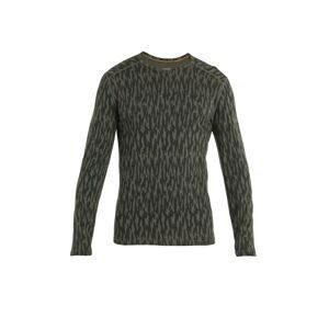 ICEBREAKER Mens Merino 200 Oasis LS Crewe Macro Forms, Loden/Loden Dk/Aop velikost: L