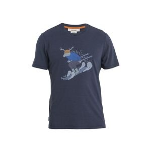 ICEBREAKER Mens Merino Central Classic SS Tee Ski Rider, Midnight Navy velikost: L