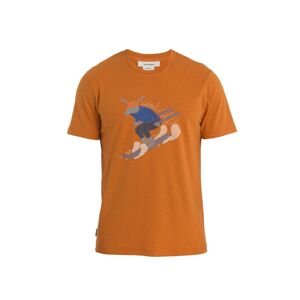 ICEBREAKER Mens Merino Central Classic SS Tee Ski Rider, Earth velikost: L