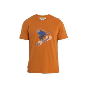 ICEBREAKER Mens Merino Central Classic SS Tee Ski Rider, Earth velikost: XL