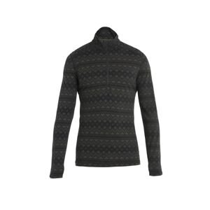 ICEBREAKER Mens Merino 200 Oasis LS Half Zip First Snow, Black/Loden/Aop velikost: XXL