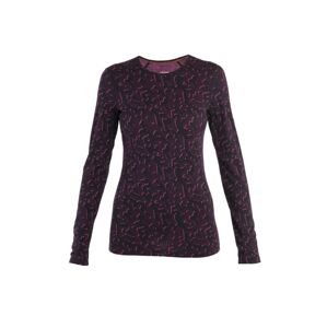 ICEBREAKER Wmns Merino 200 Oasis LS Crewe Macro Camo, Tempo/Black/Nightshad/Aop velikost: XS