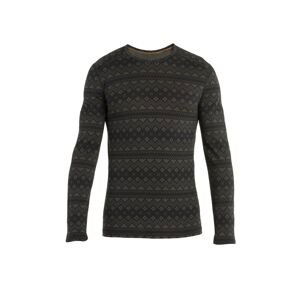 ICEBREAKER Mens Merino 200 Oasis LS Crewe First Snow, Black/Loden/Aop velikost: L