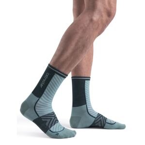 ICEBREAKER Mens Merino Run+ Ultralight Crew, Cloud Ray/Fathom Green velikost: M