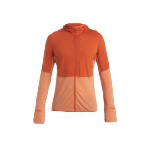 ICEBREAKER Mens Merino 200 Realfleece™ Descender LS Zip Hoodie, Molten/Ember/Cb velikost: L