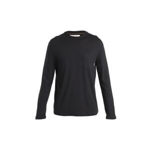 ICEBREAKER Mens Merino 150 Tech Lite III LS Relaxed Pocket Tee, Black velikost: L