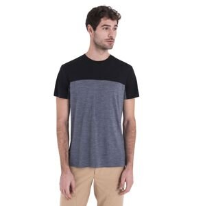 ICEBREAKER Mens Merino 125 Cool-Lite™ Sphere III SS Tee Colour Block, Graphite Heather/Black/Cb velikost: L