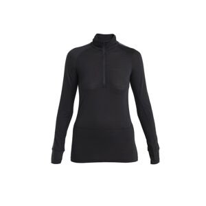 ICEBREAKER Wmns Merino 125 ZoneKnit™ LS Half Zip, Black/Graphite/Cb velikost: M