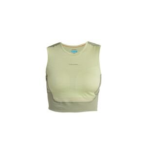 Dámské merino tílko ICEBREAKER Wmns Merino 125 ZoneKnit™ Energy Wind Cropped Bra-Tank, Lichen/Glazen/Cb velikost: M