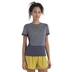 ICEBREAKER Wmns Merino 125 ZoneKnit™ Energy Wind SS Tee, Graphite/Graphite Heather/Cb velikost: XS