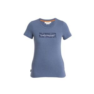 ICEBREAKER Wmns Merino Central Classic SS Tee Glacial Flow Logo, Dawn velikost: L