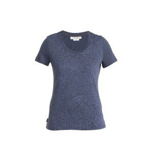 ICEBREAKER Wmns Merino 150 Tech Lite III SS Scoop Tee Through the Woods, Graphite velikost: XS