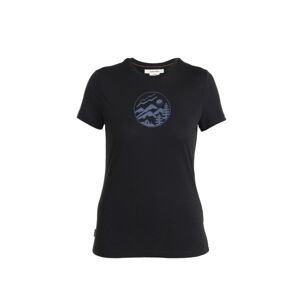 ICEBREAKER Wmns Merino 150 Tech Lite III SS Tee Camping Circle, Black velikost: L