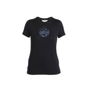 ICEBREAKER Wmns Merino 150 Tech Lite III SS Tee Camping Circle, Black velikost: M