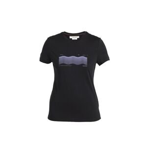 ICEBREAKER Wmns Merino 150 Tech Lite III SS Tee Contour Waves, Black velikost: M