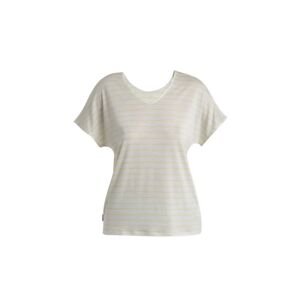 ICEBREAKER Wmns Merino Drayden Reversible SS Top Stripe, Ecru Heather/Glazen velikost: M