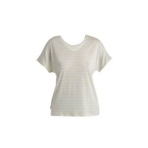 ICEBREAKER Wmns Merino Drayden Reversible SS Top Stripe, Ecru Heather/Glazen velikost: S