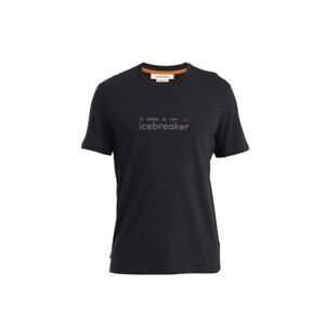 ICEBREAKER Mens Merino Central Classic SS Tee Nature Touring Club, Black velikost: XXL