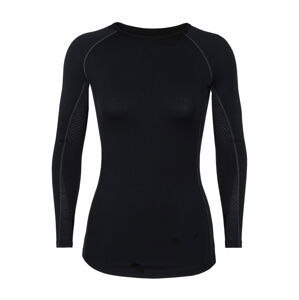 dámské merino triko ICEBREAKER Wmns 200 Zone LS Crewe, Black velikost: XL