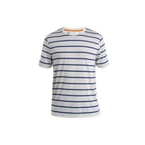 ICEBREAKER Mens Wave SS Tee Stripe, Ecru Heather/Rlnavy/Praline/S (vzorek) velikost: M